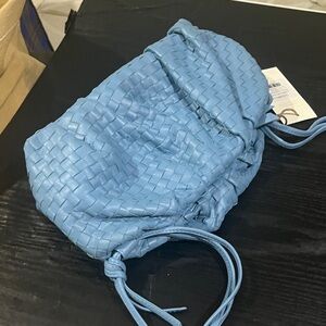 NWT Cleobella Blue Woven Leather crossbody Bag